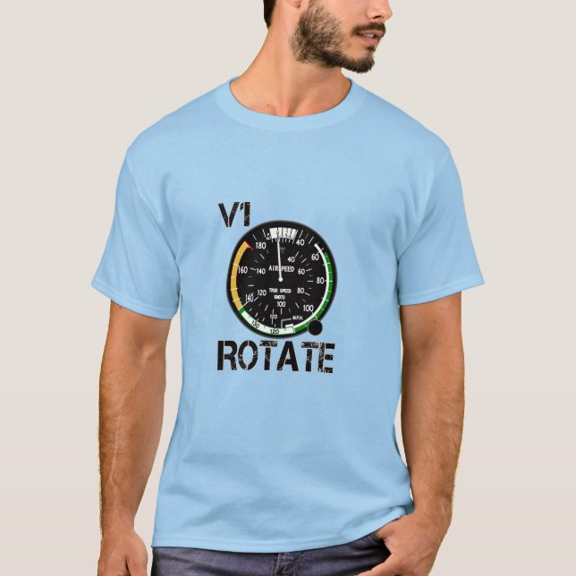 V1 Rotate - Aeroplane Lovers Pilot Talk T-Shirt (Front)