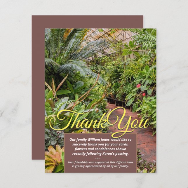 V1 Tropical Plants Thank You Card (Front/Back)