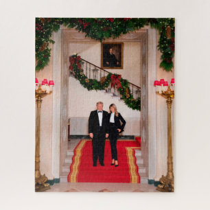V2 Christmas President Donald Trump, Melania Jigsaw Puzzle