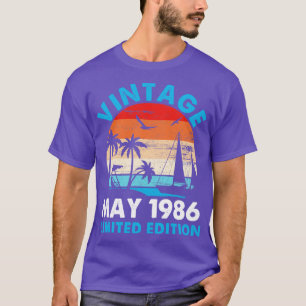 V3Tee Happy Birthday 34 Years Old Born In May 1986 T-Shirt