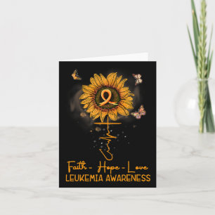 V5az Sunflower Orange Ribbon Christian Leukaemia A Card