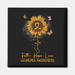 V5az Sunflower Orange Ribbon Christian Leukaemia A Magnet