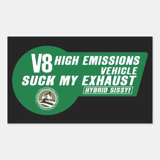 V8 SUV Sticker (Green on Black) 4 pack (Front)