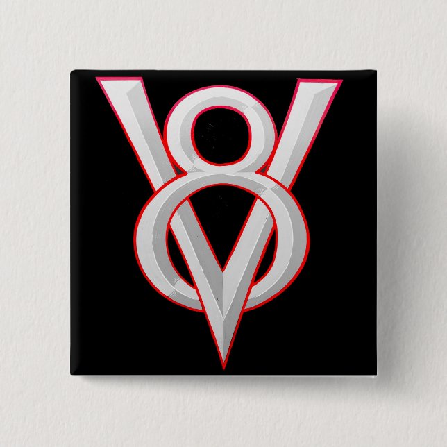 V8 symbol 15 cm square badge (Front)