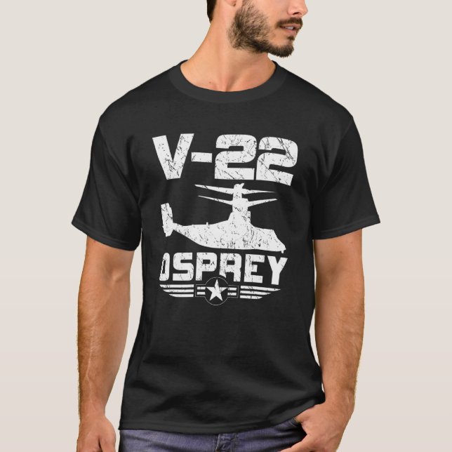 V 22 Mv 22 Cmv 22b Osprey Svtol Tiltrotor Military T-Shirt (Front)
