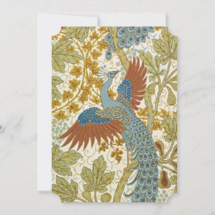 V&A Blue Fig & Peacock Greeting Card