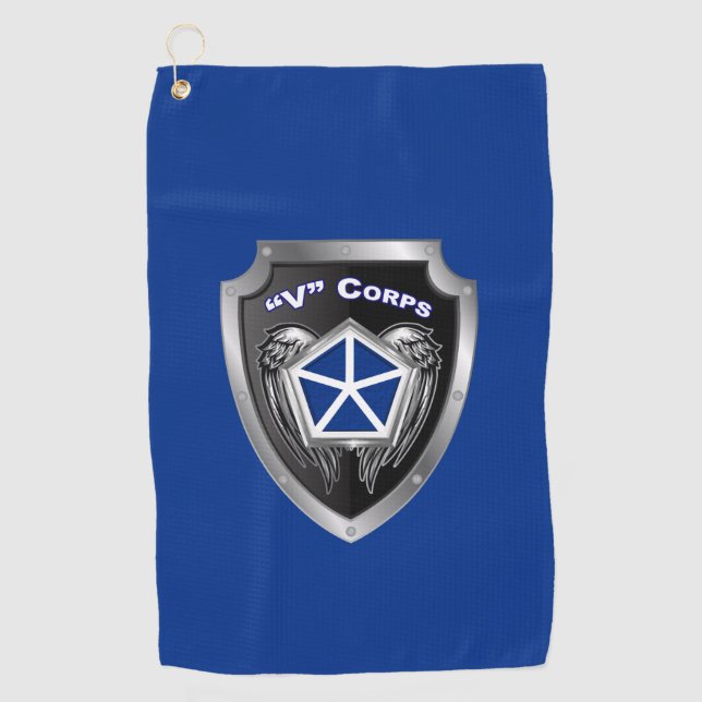V Armoured Corps Customised Shield Golf Towel (Front)