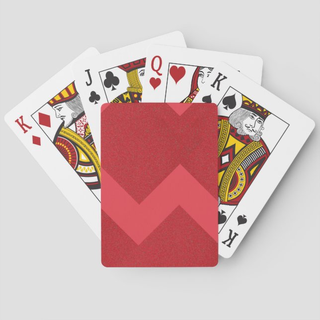 V-Cut Tomato Red Modern Playing Cards – Customise (Back)