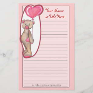 V-Day Bear Stationery
