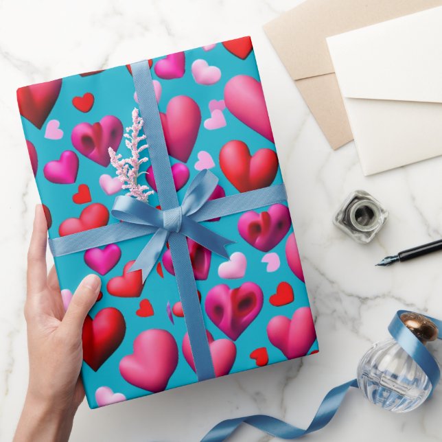 v day heart wrapping paper (Gifting)