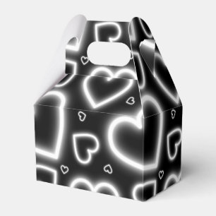V-Day White Neon Hearts Favour Box