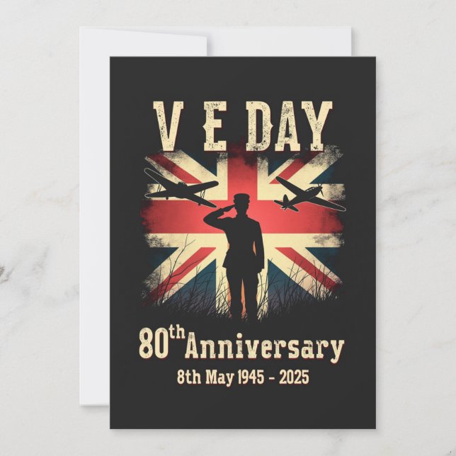 V-E Day 80th Anniversary Victory In Europe WWII Invitation (Front)