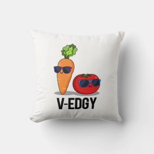 V-Edgy Funny Veggie Pun Cushion