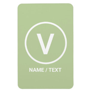 V for Vegan diet logo natural personalised Magnet