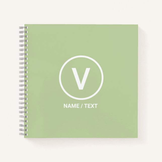 V for Vegan diet logo natural personalised Notebook (Front)