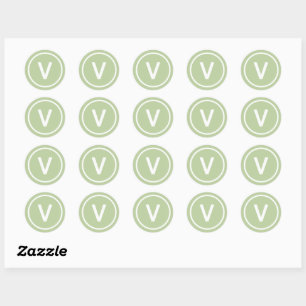 V for Vegan diet natural branding personalise  Classic Round Sticker