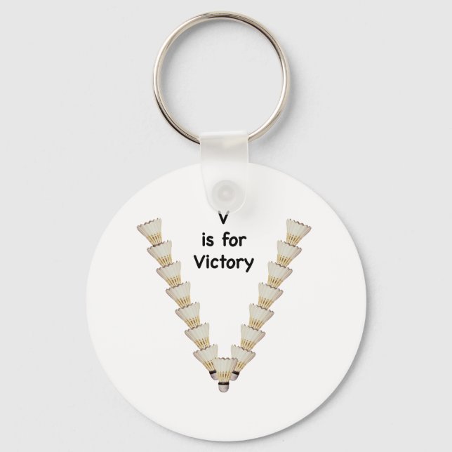 V for Victory Badminton Key Ring (Front)