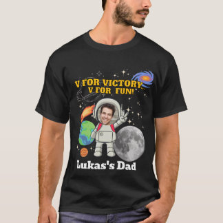  V For Victory V For Fun Astronaut Boy Birthday  T-Shirt