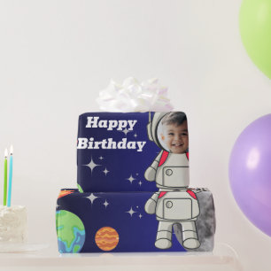  V For Victory V For Fun Astronaut Boy Birthday  Wrapping Paper