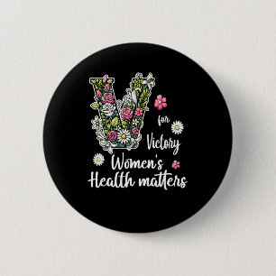 V For Victory; Women's Health S 6 Cm Round Badge