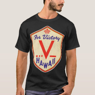 V for Victory WWII Hawaii Vintage Travel Souvenir T-Shirt