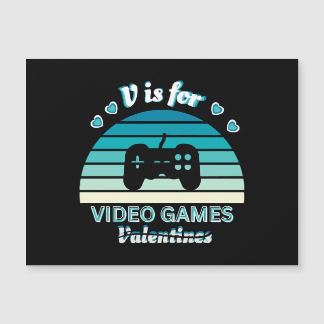 V for Video Games Not Valentines - Funny Retro Col (Front)