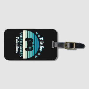 V for Video Games Not Valentines - Funny Retro Col Luggage Tag