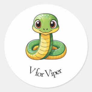 V for Viper Classic Round Sticker