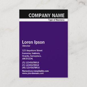 V Header Band - Black with Dark Purple 330066 Business Card