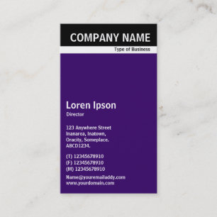 V Header Band - Black with Dark Purple 330066 Business Card