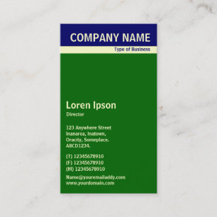 V Header Band - Dark Blue, Cream and Green 006600 Business Card