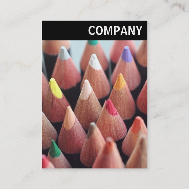 V Header - Colour Pencils Business Card (Front)