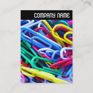 V Header - Colourful Paperclips Business Card