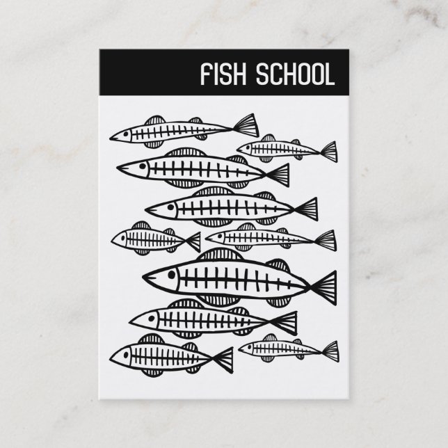 V Header - FISH SCHOOL Business Card (Front)