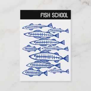 V Header - FISH SCHOOL - Navy Business Card