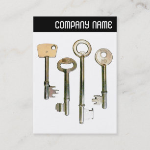 V Header - Keys II - White Business Card