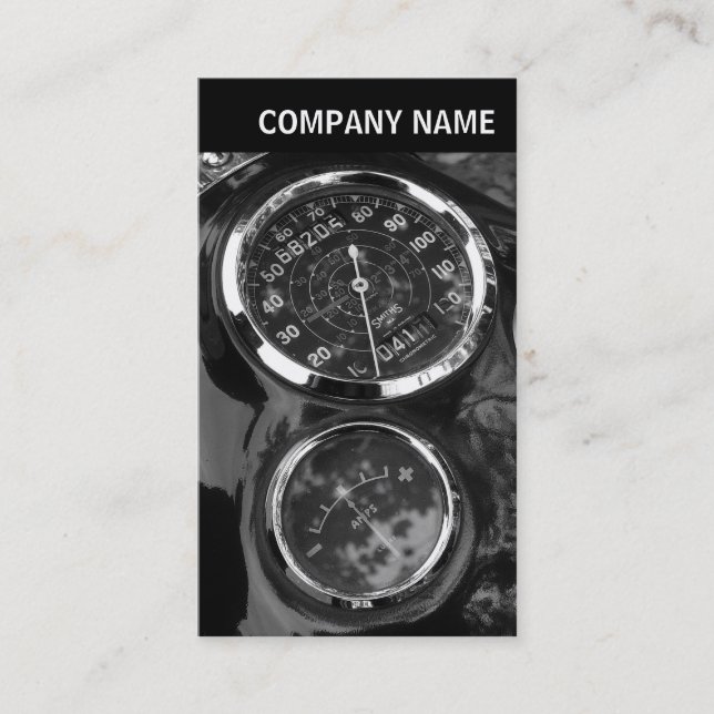 V Header - Photo - Classic Motorcycle Gauges Business Card (Front)