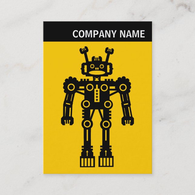 V Header - Photo - Robot - Amber Business Card (Front)