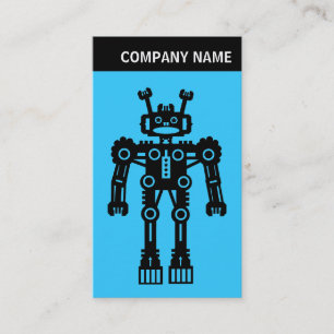 V Header - Photo - Robot - Blue 33CCFF Business Card