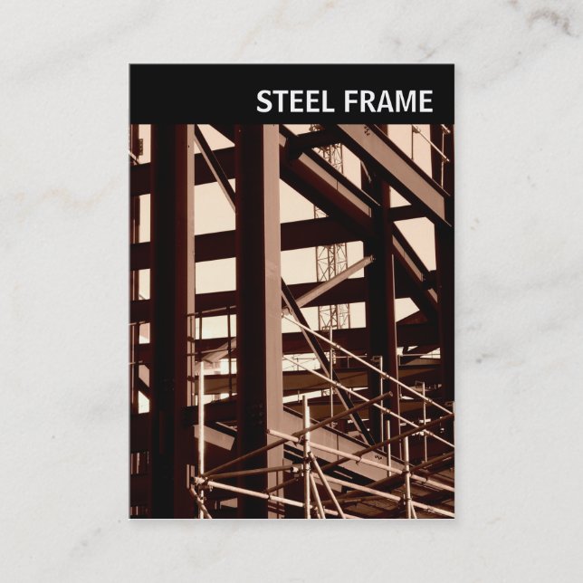 V Header - Photo - Steel Frame Construction Business Card (Front)
