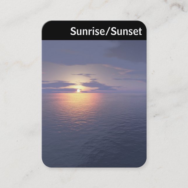 V Header - Sunrise/Sunset Business Card (Front)