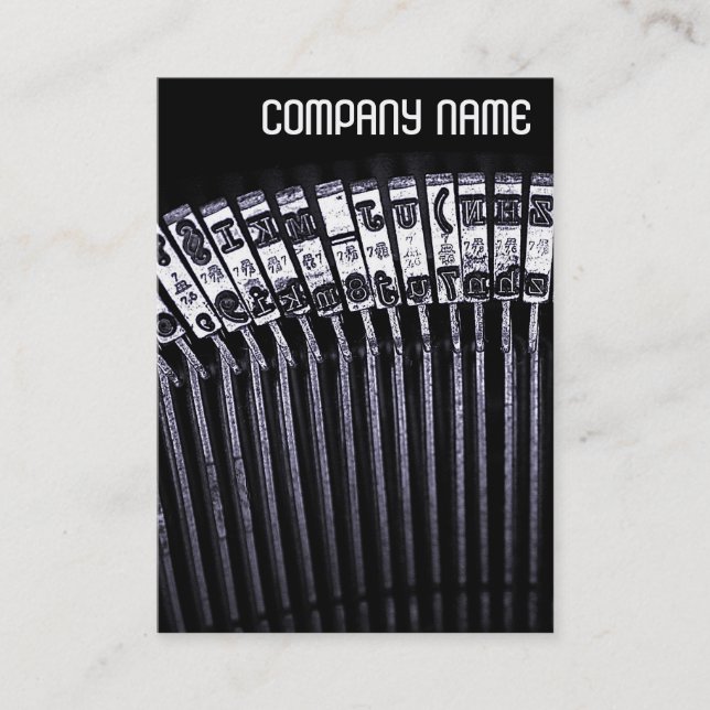 V Header - Typewriter Business Card (Front)