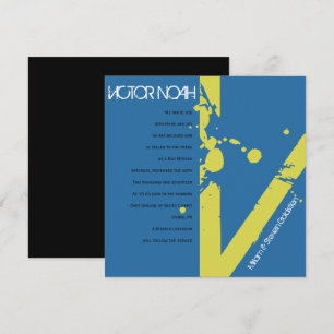 V Initial Collection Bar Bat Mitzvah Invitation