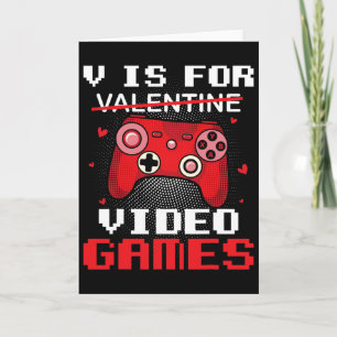 V Is For Valentine Video Gamer Valentines For Kids Card