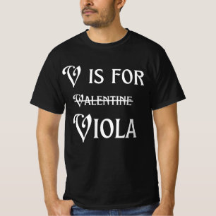 V is for Valentine Viola - mens tshirt