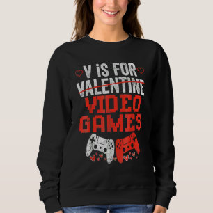 V Is For Valentines Video Games Lovers Funny Shirt