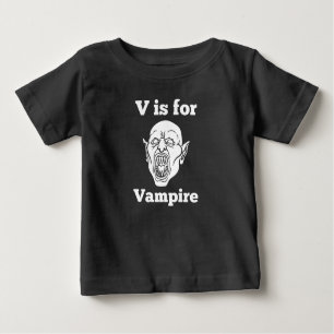 V is for Vampire Goth Horror Baby T-Shirt