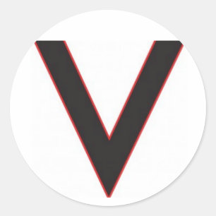 v is for victory classic round sticker