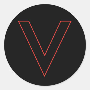 V is for Victory Classic Round Sticker