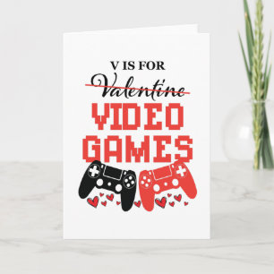 V Is For Video Games Anti-Valentines Day Card